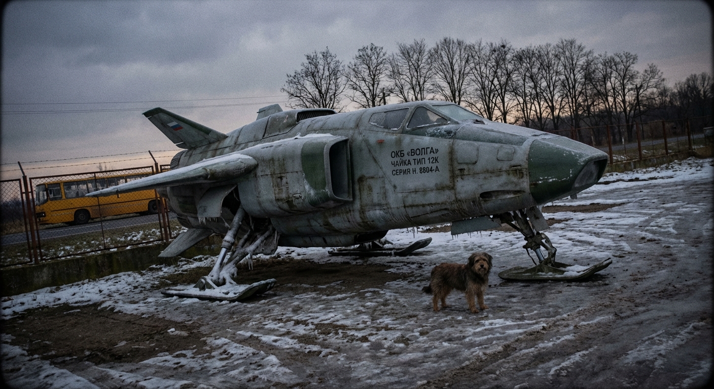 Nagy szürke gép a föld mellett