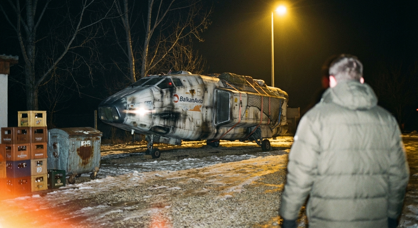 Fura látogató a csárda mellett